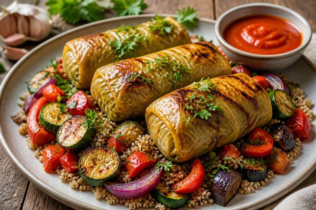 Gołąbki au quinoa et légumes grillés : recette healthy de choux farcis