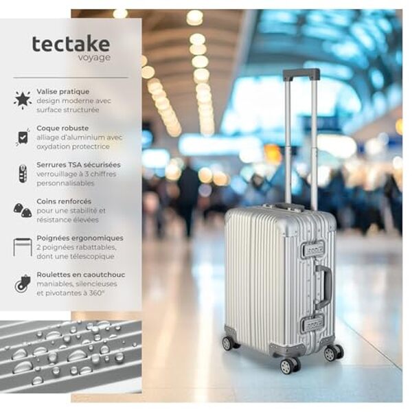 Découvrez notre test détaillé de la valise cabine tectake 36L : résistance, sécurité et praticité pour vos voyages en avion et déplacements professionnels.